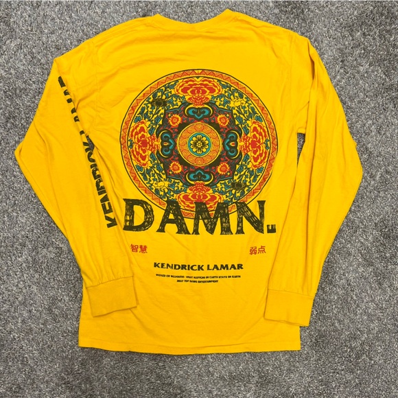 kendrick lamar Other - Kendrick Lamar shirt mens small yellow long sleeve damn 2017 tour concert shirt
